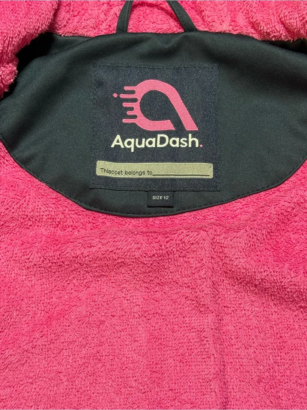Kids' Black Swim Coverup with Pink Trim